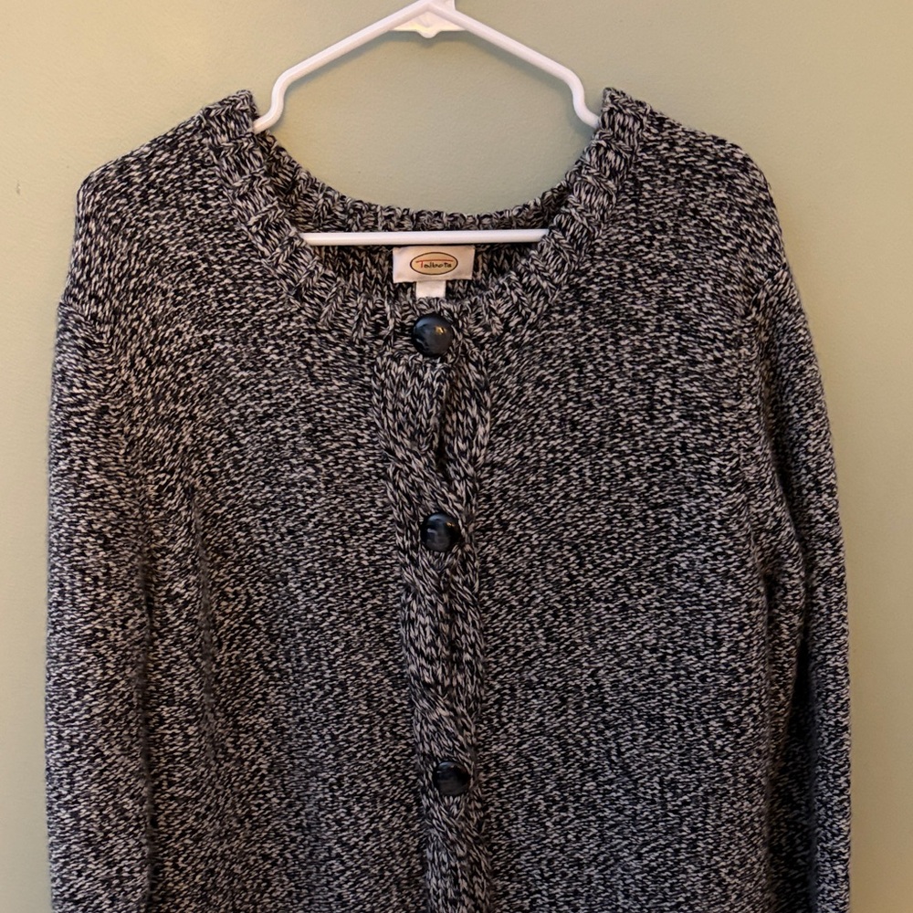 Talbots Women's Button Down Lambs Wool Marled Car… - image 2